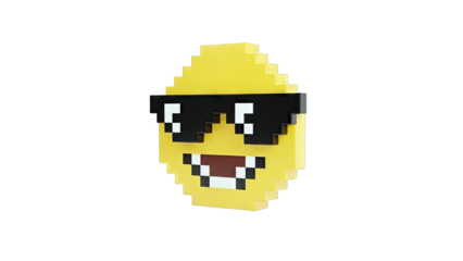 Pixelated Smiley Face with Sunglasses