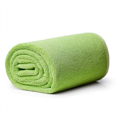 Soft green towel rolled neatly for spa retreat indoor relaxation close-up view minimalist design