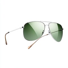 Showcasing stylish green-tinted sunglasses studio product photography modern design close-up fashion accessory