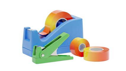 Tape Dispenser and Rolls with Gradient Colors