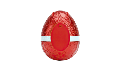 Shiny Red Easter Egg with Blank Tag