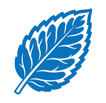 Isolated blue leaf illustration a simple and clean design with white background