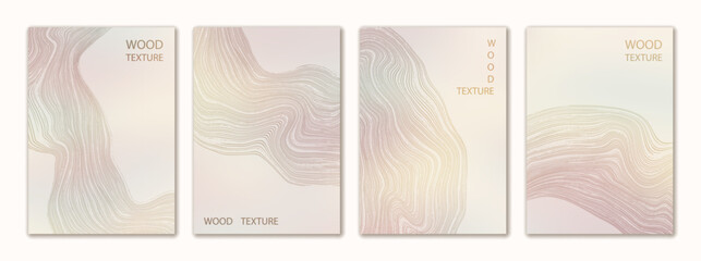 Brochure flyer design, vector background, set vertical a4 format, wood texture imitation