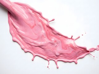 Dynamic Pink Liquid Splash on White Background
