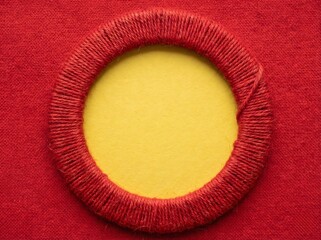 Vibrant Red and Yellow Textured Circular Frame