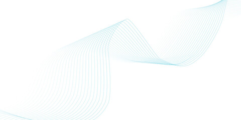 Abstract blue smooth wave on a white background. Dynamic sound wave. Design element. Vector illustration.