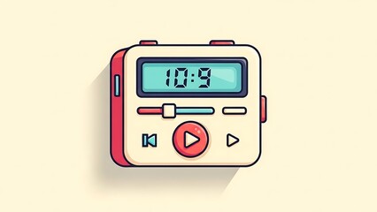 Digital Music Player with Controls Display.