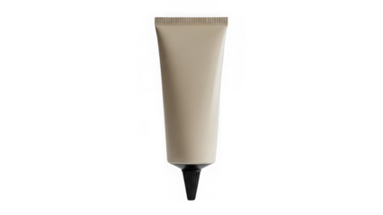 Tube of beige cream on transparent background isolated on transparent background