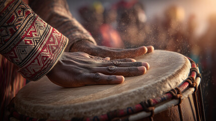 Celebrating Union Day with rhythmic hands on traditional drums at Nay Pyi Taw, City Hall Yangon, Myanmar