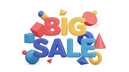 Unleash Amazing Deals Vibrant 3D Typography for a Dynamic Big Sale Promotion