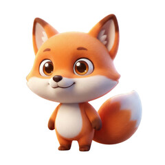 Fototapeta premium Fox 3D Cute Animal Cartoon Character
