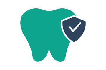 Dental insurance icon. solid icon style. icon related to insurance. benefit elements vector illustration