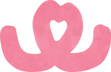 Pink Watercolor Abstract Shape with Heart Cutout