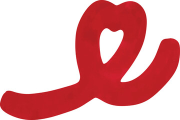 Stylized Red Ribbon Forming a Heart Shape