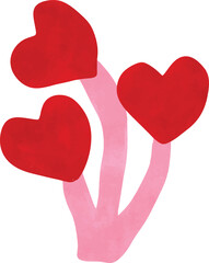 Connected Red Hearts Illustration