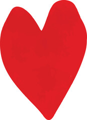 Hand-Drawn Red Heart Symbol of Love and Affection