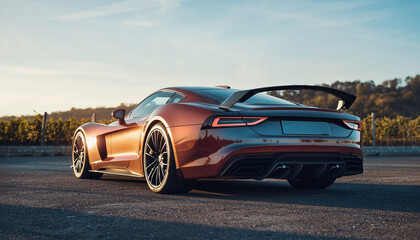 Fototapeta premium A Photorealistic Rendering Of A Brand New, Luxury Sports Car, With A Sleek, Aerodynamic Design.
