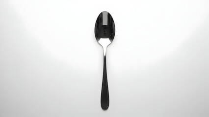 Shiny Stainless Steel Spoon Isolated on White Background