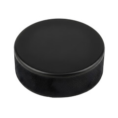 Black Hockey Puck isolated on transparent background