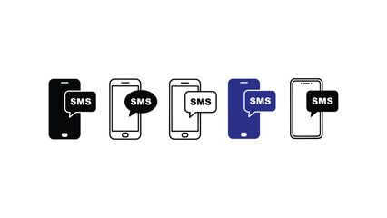 Mobile phones with SMS text messages on screen