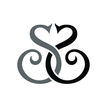 Elegant Intertwined Symmetrical Swirls SS Logo