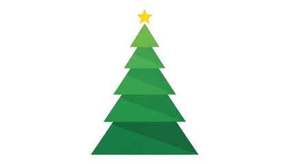 Obraz premium Green christmas tree illustration isolated on white