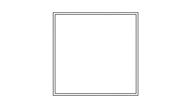 Geometric square shape with double outlines on a white background