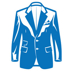 Naklejka premium Blue vector illustration of a classic suit jacket isolated on white background
