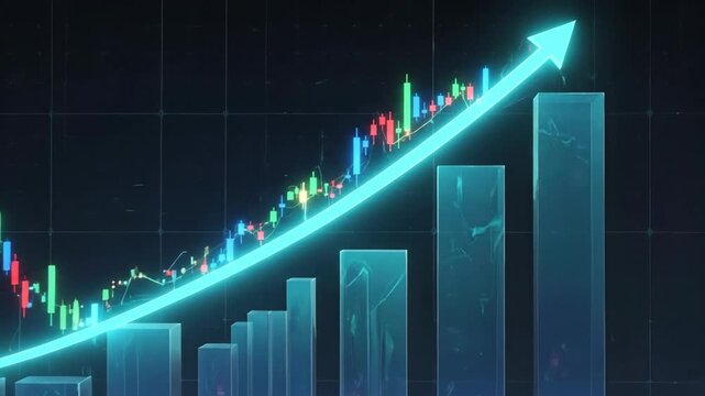 Stock Market Growth Visualization - Upward Trend and Financial Success.