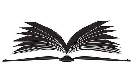 Open book illustration with spread pages isolated