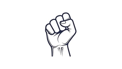 Raised fist symbol of strength power and protest