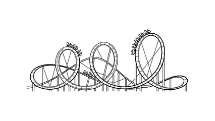 Rollercoaster in motion illustration white background vector art