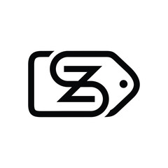 SZ Monogram Logo on a Price Tag