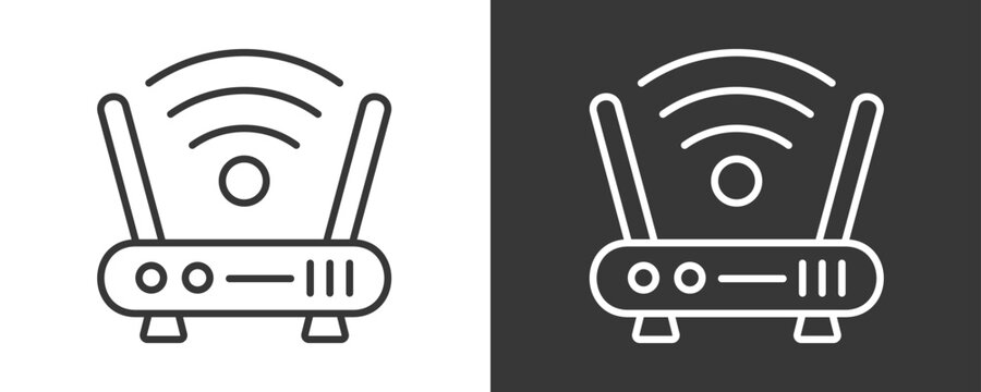 Access Point Icon Set Vector Collection Isolated In Black And White