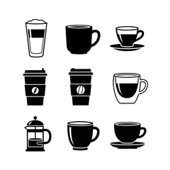 Coffee Cup and Hot Beverage Icons Collection