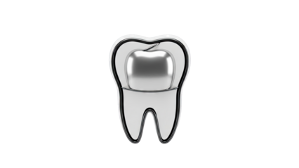Stylized Silver Tooth Icon