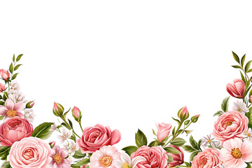 Flower watercolor frame for wedding, birthday, card, background, invitation, wallpaper, sticker, decoration etc.
