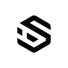Modern Abstract Hexagonal Logo with Stylized Letter S Monogram