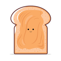 Cute Kawaii Peanut Butter Vector Pastel Colored Flat Style Food Illustration, Hand-Drawn Cartoon Peanut Butter Jar Icon for Breakfast, Kids Design, Sweet Spread, Snack, and Cute Food Theme