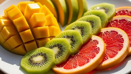 Fresh Fruit Arrangement with Kiwi and Mango.