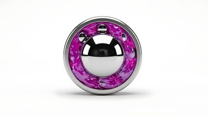 Silver Ring with Pink Gemstones and Pearl.