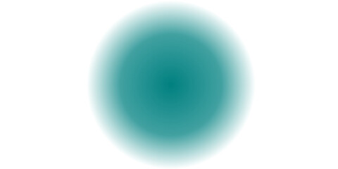 Cyan teal blurred spot with soft focus edges isolated on white, abstract aquatic tone circular gradient for fresh and clean design layouts