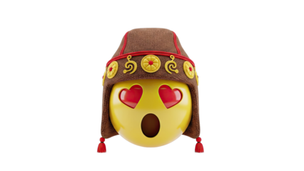 Emoji with Heart Eyes and Traditional Hat