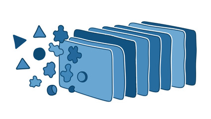 Data organization and processing with layered files and abstract elements.