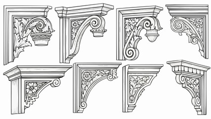 Collection of Ornate Architectural Corbels and Brackets. © Wir
