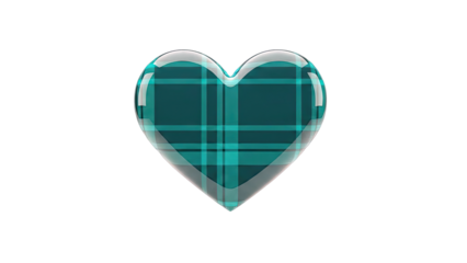 Tartan Heart on White Background