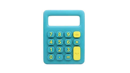 Teal Calculator with Yellow Buttons