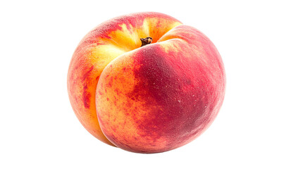 Isolated, perfectly ripe peach against a stark black background, showcasing skin detail