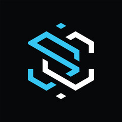 Modern Geometric SC Monogram Logo for Branding