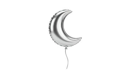 Silver Crescent Moon Balloon